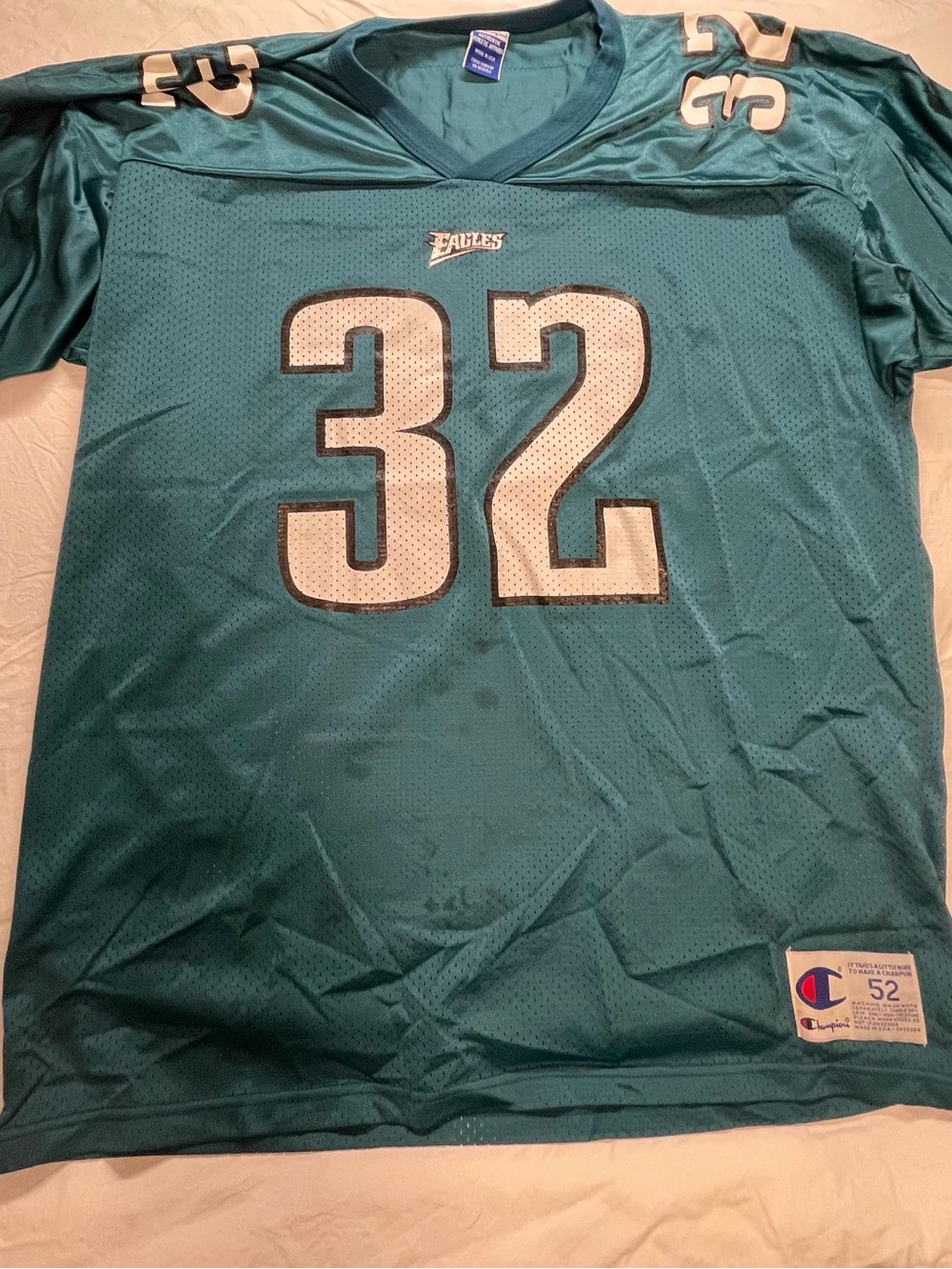 Reebok Teal Football Jersey with White & Black Accents